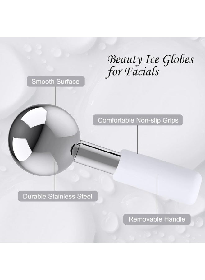 ChicAbode Ice Globes for Your Face, Unbreakable Ice Globes for Facials, 2PCS Steel Cooling Cryo Sticks Ice Balls for Face and Eye,Skin Care Ice Globe Facial Roller, Daily Beauty Tool, Reduce Puffiness (Silver) - Image 5